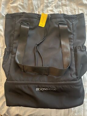 Beyond Yoga Black Duffel Tote with Shoe Compartment